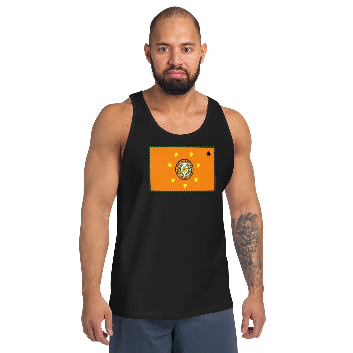 Cherokee Indian Native American Pride Ancestry Tribe Flag Unisex Tank Top