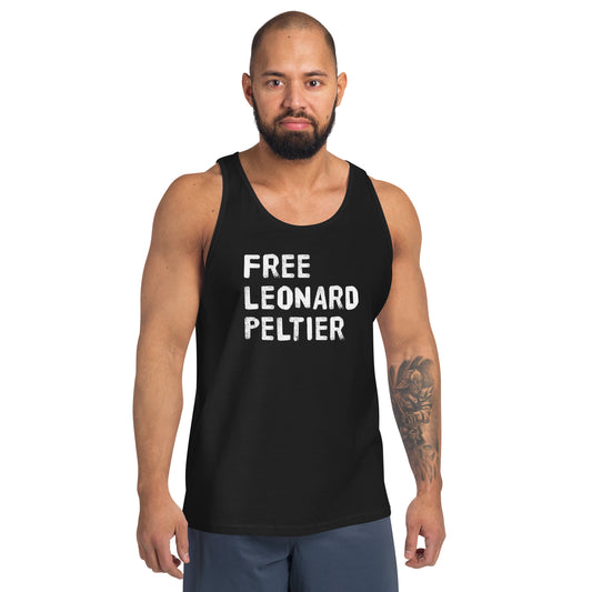 Free Leonard Peltier Native American Indian Justice Political Slogan Music Unisex Tank Top