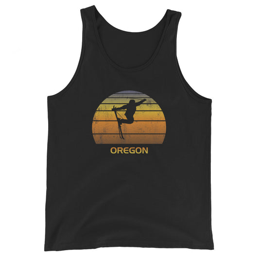 Retro Oregon Ski Fan Skier Skiing Sunset Unisex Tank Top