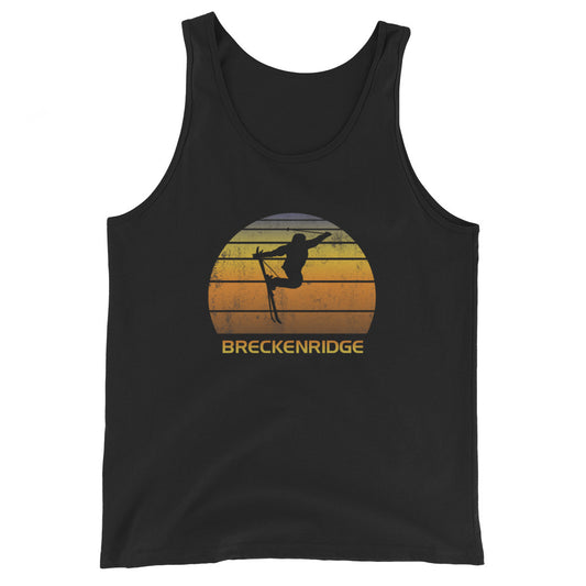 Retro Breckenridge Colorado Ski Fan Skier Skiing Sunset Unisex Tank Top