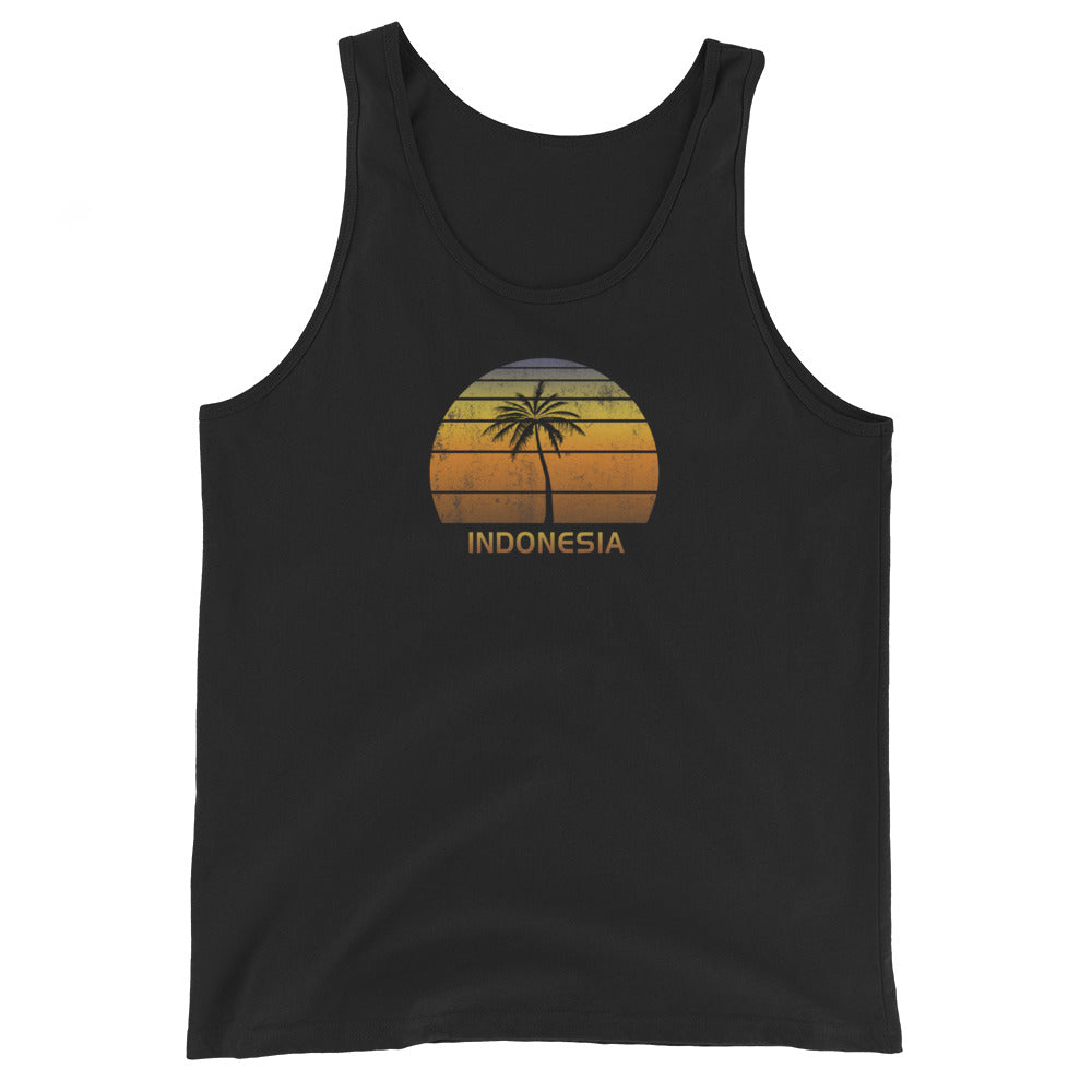 Retro Indonesia Vintage Sunset Beach Vacation Souvenir Cool Unisex Tank Top