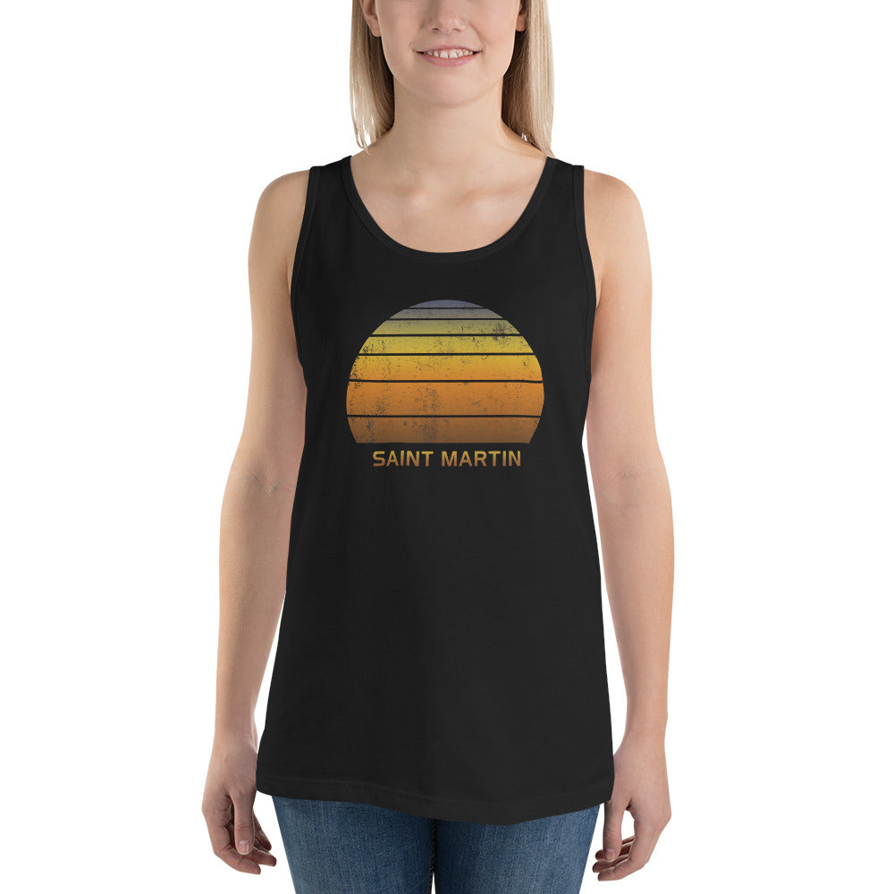 Retro Saint Martin Vacation Souvenir Unisex Tank Top