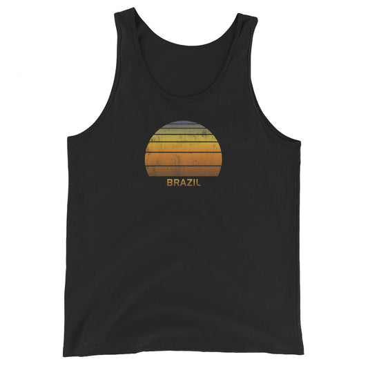 Retro Brazil Vacation Souvenir Sunset Unisex Tank Top