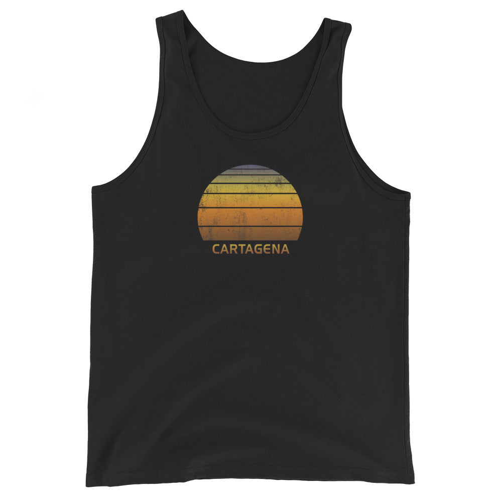Retro Cartagena Colombia Vacation Souvenir Sunset Unisex Tank Top