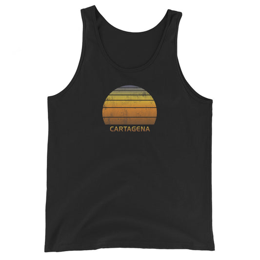 Retro Cartagena Colombia Vacation Souvenir Sunset Unisex Tank Top