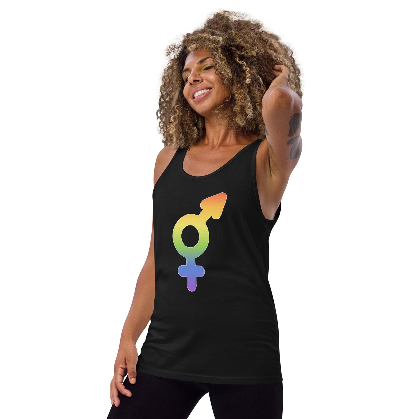 Transgender Symbol Pride LGBTQ Rainbow Unisex Tank Top