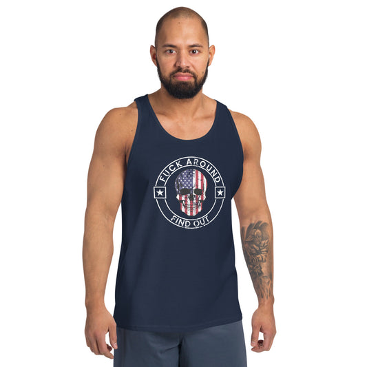 Funny Fuck Around & Find Out FAFO Vulgar Quote 4th Of July USA Flag Unisex Tank Top