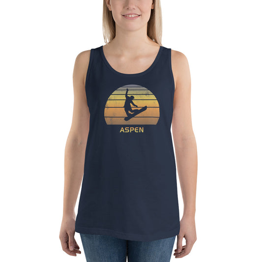 Retro Aspen Colorado Snowboarding Fan Unisex Tank Top