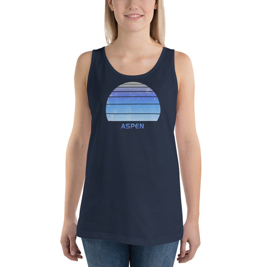 Retro Aspen Colorado Ski Skiing Fan Unisex Tank Top