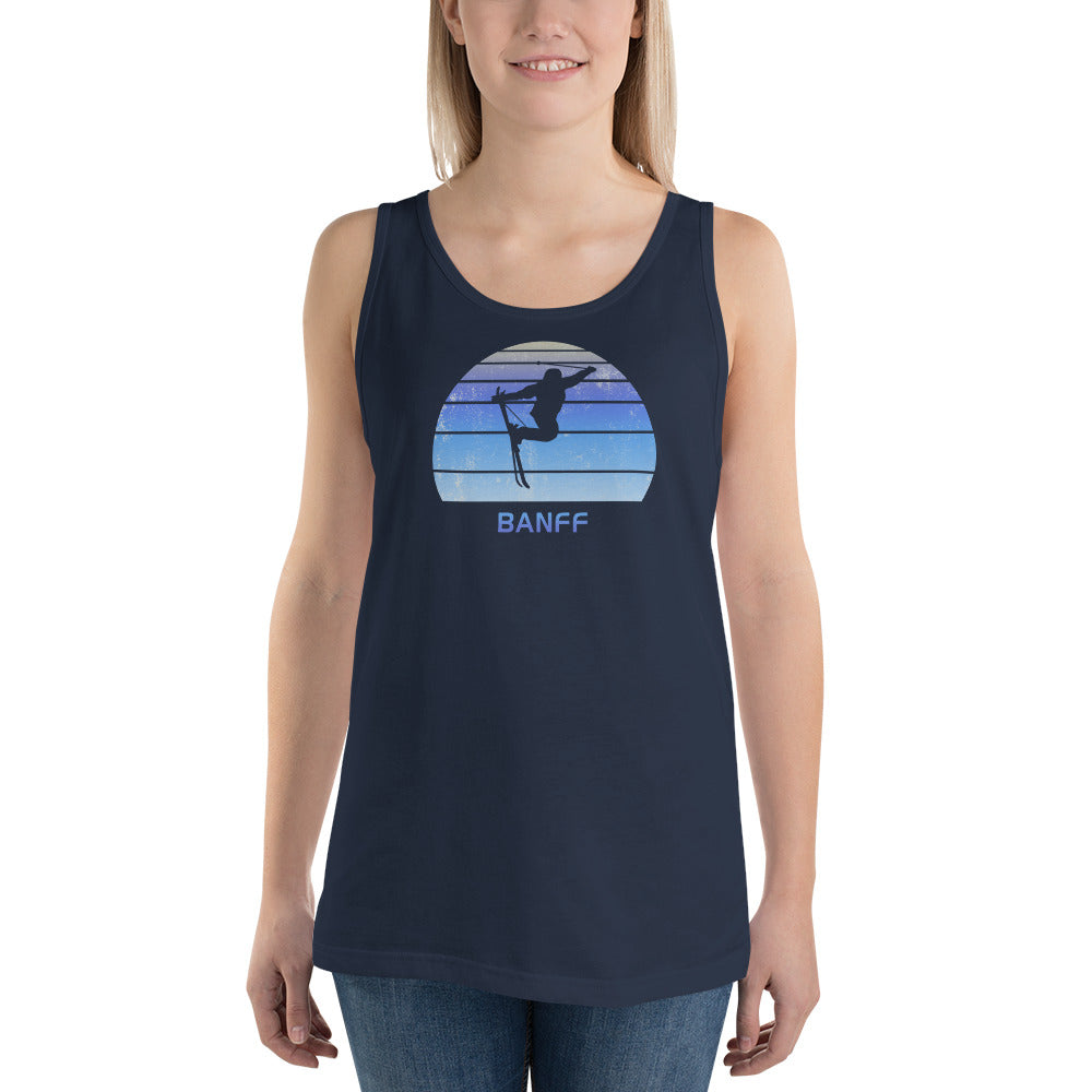 Retro Banff Canada Skiing Fan Unisex Tank Top