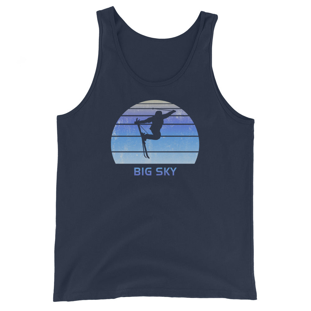 Retro Big Sky Montana Skiing Fan Unisex Tank Top