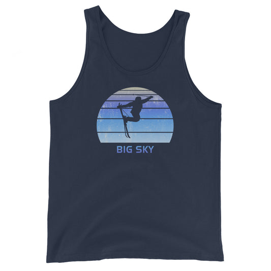 Retro Big Sky Montana Skiing Fan Unisex Tank Top