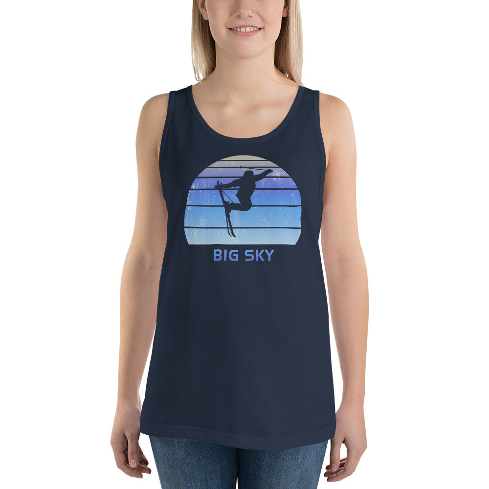 Retro Big Sky Montana Skiing Fan Unisex Tank Top