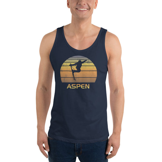 Cool Retro Aspen Colorado Skiing Ski Fan Unisex Tank Top