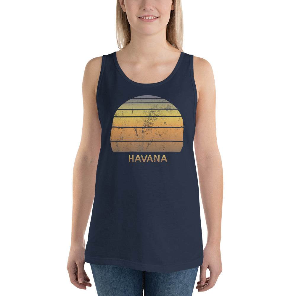 Retro Havana Cuba  Beach Vacation Souvenir Unisex Tank Top