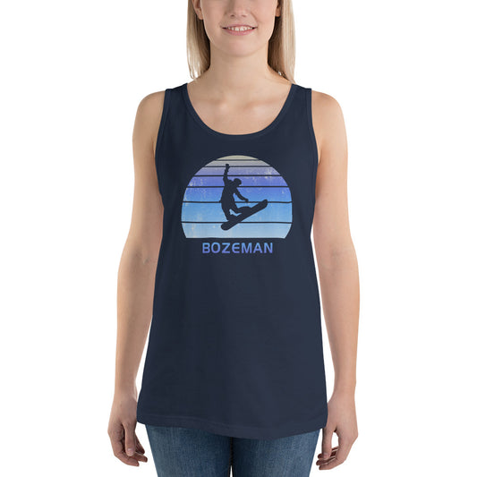 Retro Bozeman Montana Snowboarding Fan Unisex Tank Top