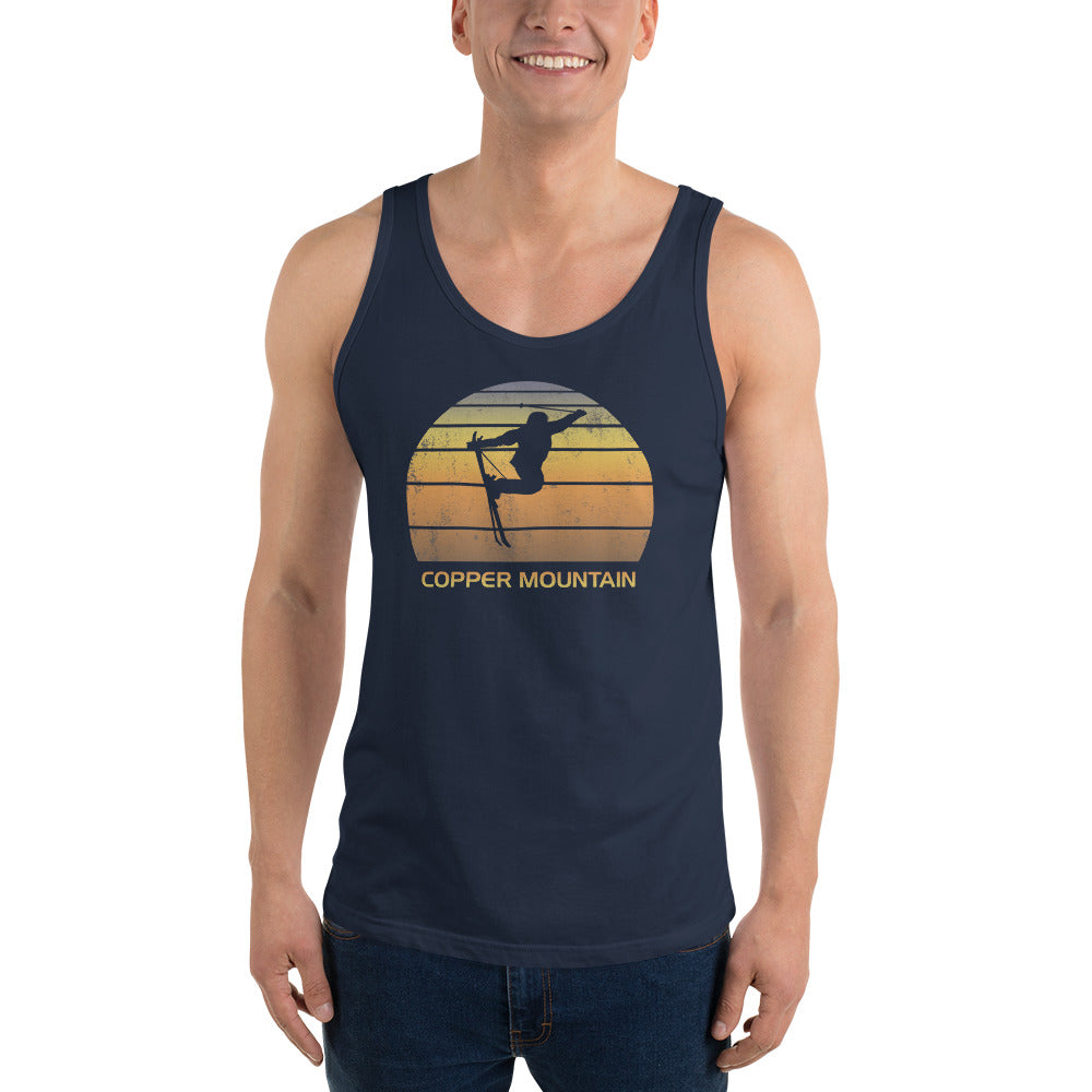 Cool Retro Copper Mountain Colorado Skiing Ski Fan Unisex Tank Top