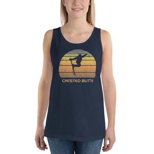 Cool Retro Crested Butte Colorado Skiing Ski Fan Unisex Tank Top