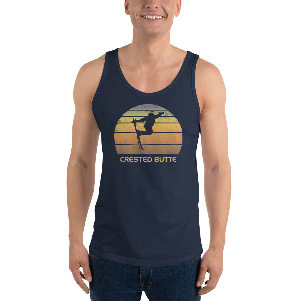 Cool Retro Crested Butte Colorado Skiing Ski Fan Unisex Tank Top