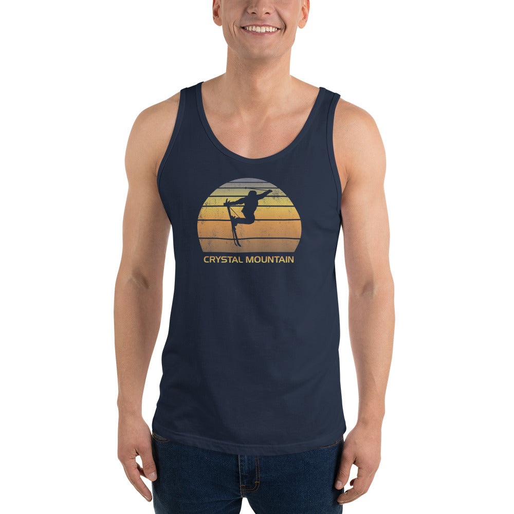 Cool Retro Crystal Mountain Skiing Ski Fan Unisex Tank Top