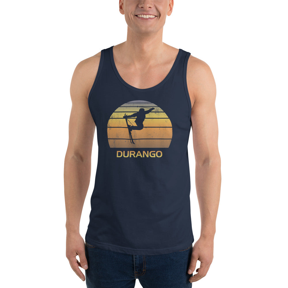 Cool Retro Durango Colorado Skiing Ski Fan Unisex Tank Top