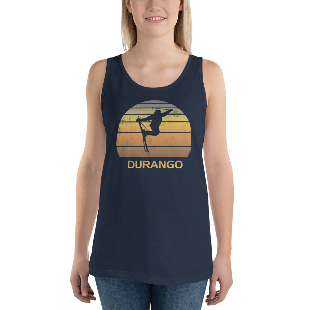 Cool Retro Durango Colorado Skiing Ski Fan Unisex Tank Top