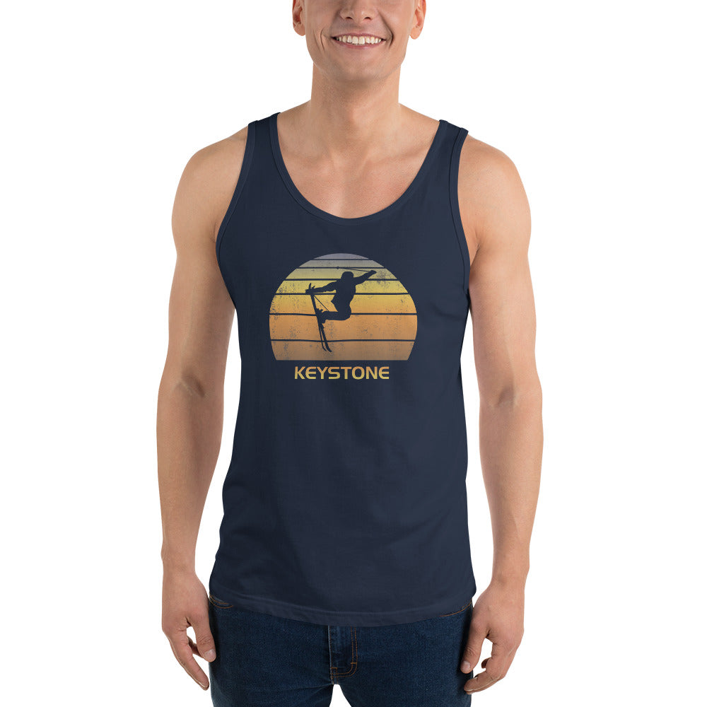 Cool Retro Keystone Colorado Skiing Ski Fan Unisex Tank Top