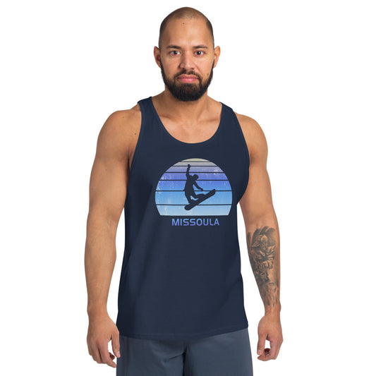 Retro Missoula Montana Snowboarding Fan Unisex Tank Top