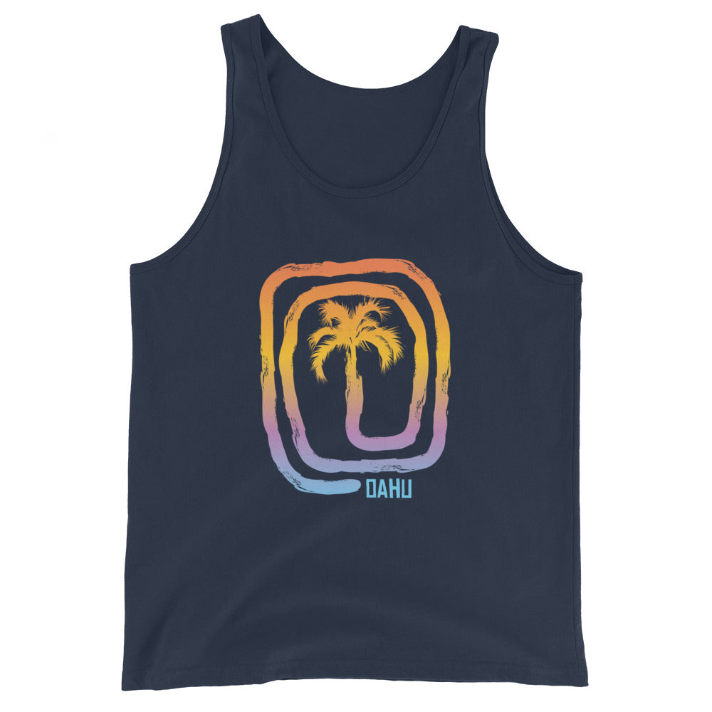 Cool Oahu Hawaii Beach Palm Tree Vacation Souvenir Unisex Tank Top