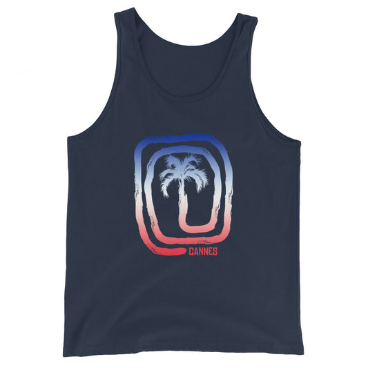 Cool Cannes France Flag Beach Palm Tree Vacation Souvenir Unisex Tank Top