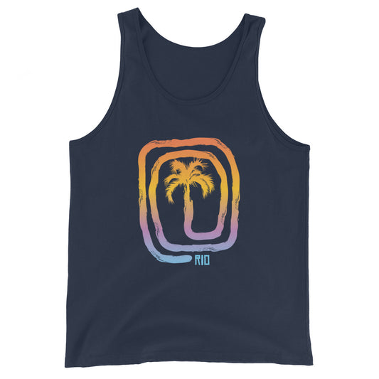 Cool Rio De Janeiro Brazil Beach Palm Tree Vacation Souvenir Unisex Tank Top