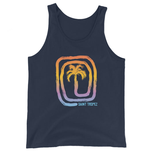 Cool Saint Tropez Palm Tree Souvenir Vacation Unisex Tank Top