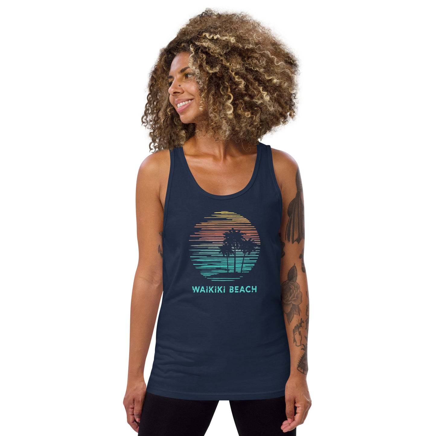 Waikiki Beach Oahu Hawaii Hawaiian Vacation Souvenir Unisex Tank Top