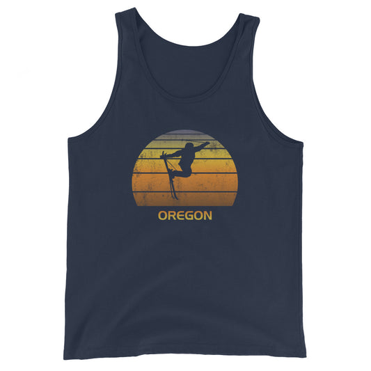 Retro Oregon Ski Fan Skier Skiing Sunset Unisex Tank Top