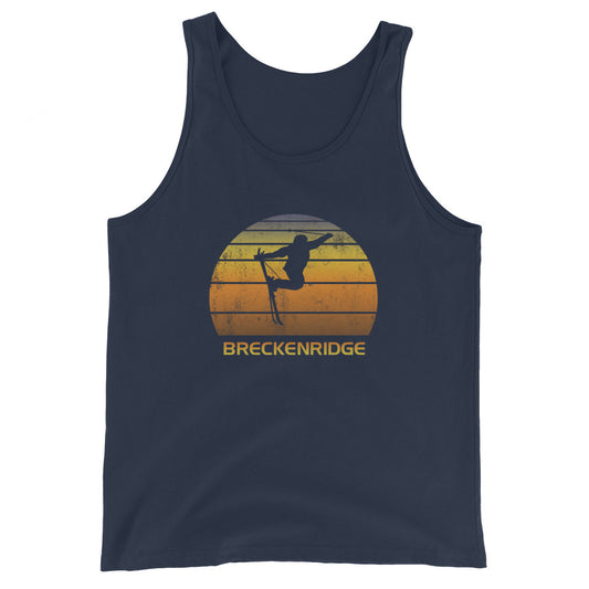 Retro Breckenridge Colorado Ski Fan Skier Skiing Sunset Unisex Tank Top