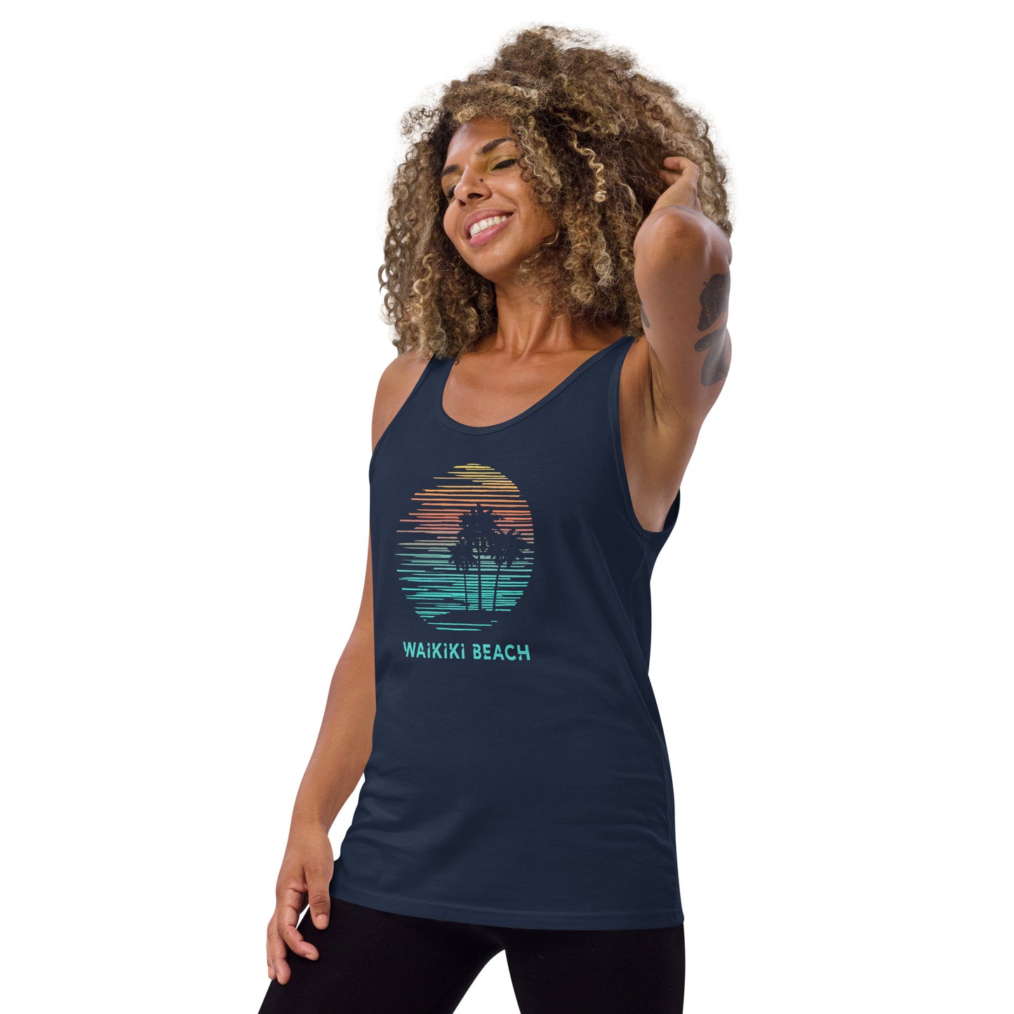 Waikiki Beach Oahu Hawaii Hawaiian Vacation Souvenir Unisex Tank Top