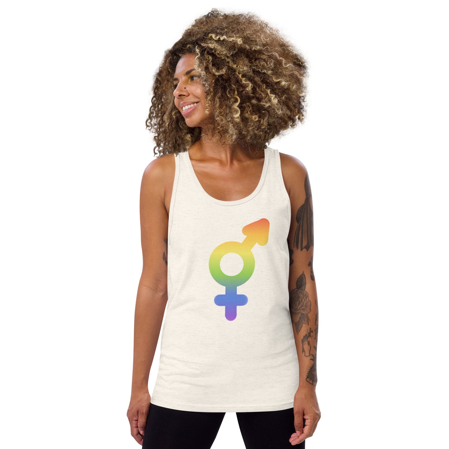 Transgender Symbol Pride LGBTQ Rainbow Unisex Tank Top