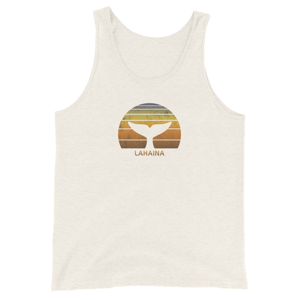 Lahaina Maui Hawaii Retro Whale Souvenir Sunset Unisex Tank Top