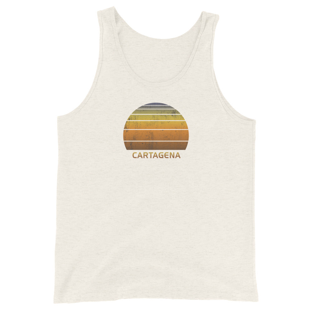 Retro Cartagena Colombia Vacation Souvenir Sunset Unisex Tank Top