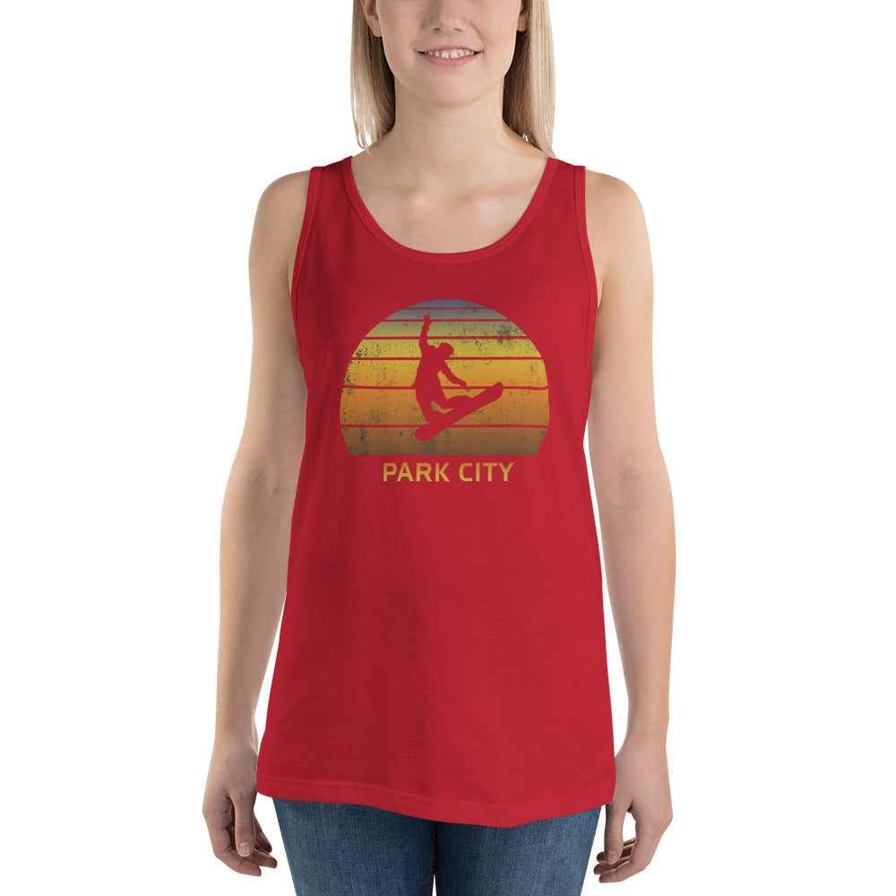 Retro Park City Utah Snowboarding Fan Unisex Tank Top