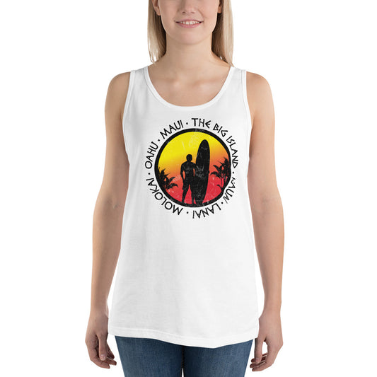 Cool Hawaii Surf Fan Surfing Lover Beach Unisex Tank Top