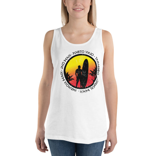 Cool Costa Rica Surf Fan Surfing Lover Beach Unisex Tank Top