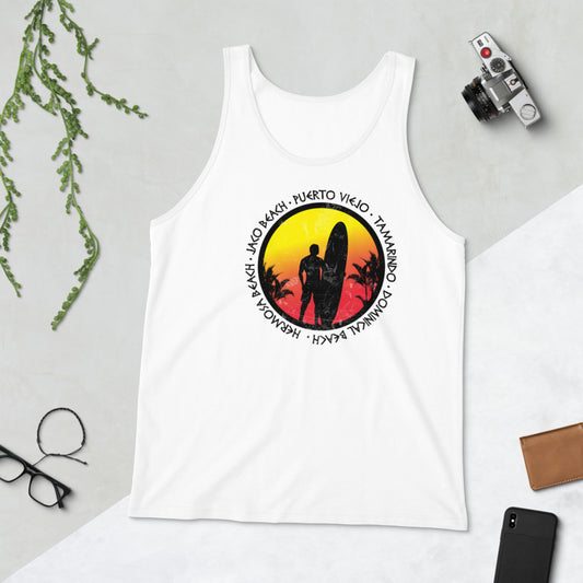 Cool Costa Rica Surf Fan Surfing Lover Beach Unisex Tank Top