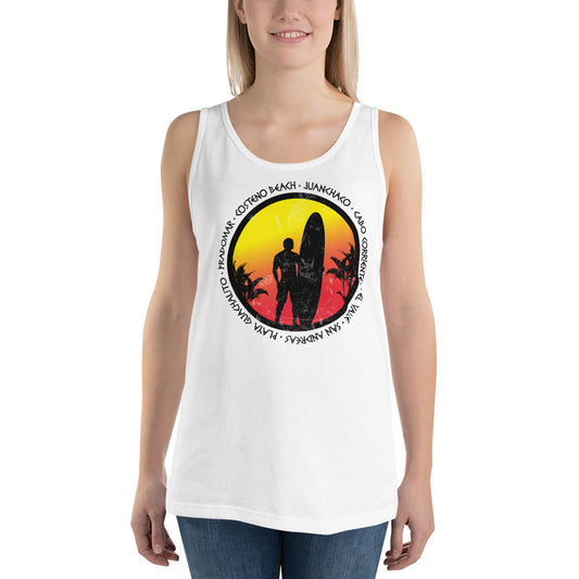 Cool Colombia Surf Fan Surfing Lover Beach Unisex Tank Top