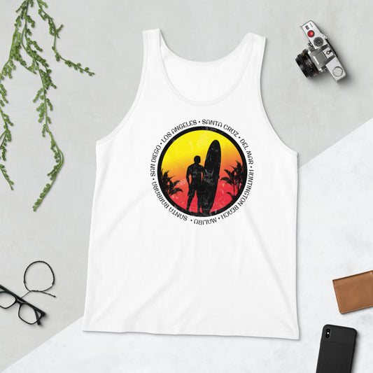 Cool California Surf Fan Surfing Lover Beach Unisex Tank Top