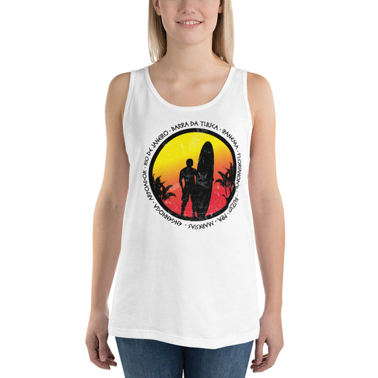 Cool Brazil Surf Fan Surfing Lover Beach Unisex Tank Top