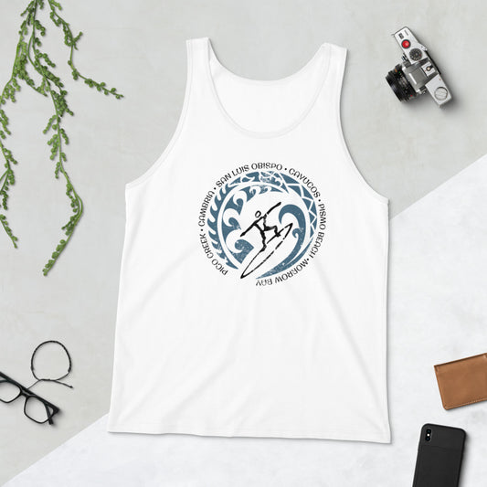Cool San Luis Obispo California Surf Surfing Fan Unisex Tank Top
