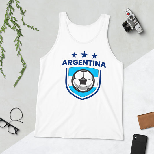 Retro Argentina Soccer Team Football Fan Country Argentinian Flag Unisex Tank Top