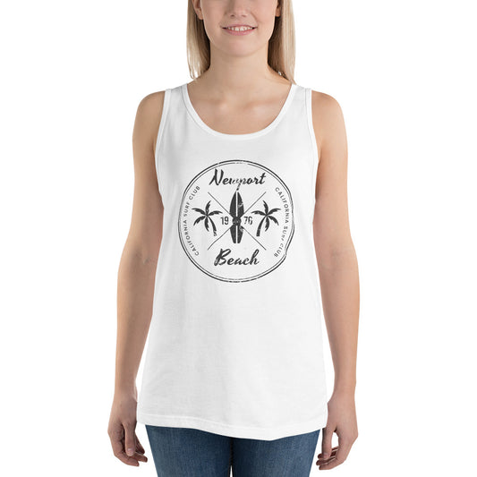 Retro Newport Beach California Surfing Fan  Unisex Tank Top