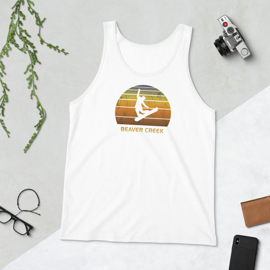 Retro Beaver Creek Colorado Snowboarding Fan Unisex Tank Top